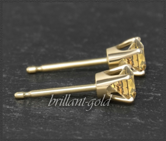 Ohrstecker 585 Gold Citrin orange 4,5,6,7mm